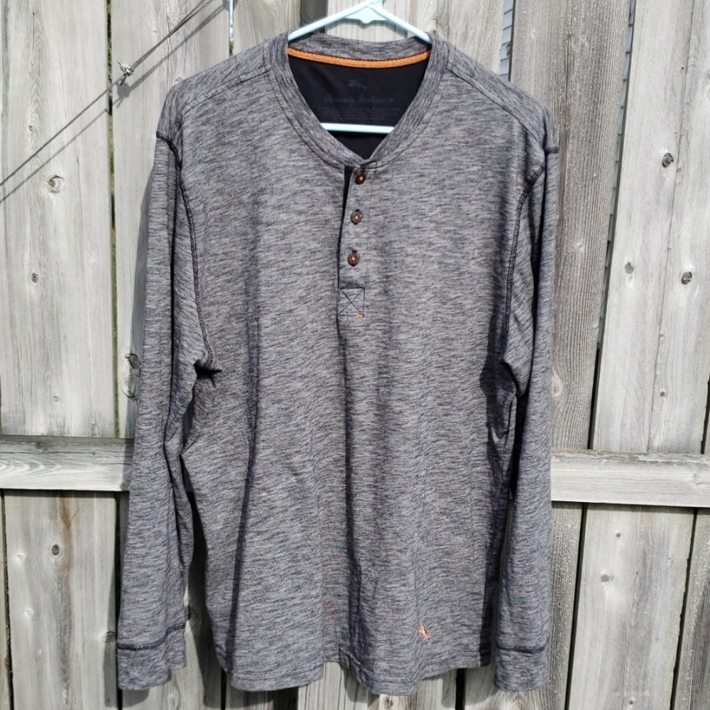 Tommy Bahama Shirt with Orange Stitching